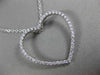 ESTATE LARGE .45CT DIAMOND 14KT WHITE GOLD 3D OPEN HEART FLOATING LOVE PENDANT