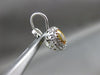 ESTATE 2.33CT DIAMOND & YELLOW SAPPHIRE 14KT WHITE GOLD OVAL LEVERBACK EARRINGS