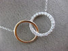 ESTATE .30CT DIAMOND 14KT WHITE & ROSE GOLD 3D CLASSIC CIRCLE LOVE KNOT NECKLACE