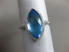 ESTATE 4.54CT DIAMOND & AAA BLUE TOPAZ 14KT WHITE GOLD 3D MARQUISE HALO FUN RING
