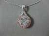 ESTATE .67CT WHITE & PINK DIAMOND 14K WHITE & ROSE GOLD FLOWER FLOATING PENDANT