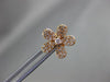 ESTATE .41CT ROUND DIAMOND 18KT ROSE GOLD 3D CLASSIC FLOWER LOVE STUD EARRINGS