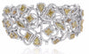 LARGE 23.51CT WHITE & FANCY YELLOW DIAMOND 18KT 2 TONE GOLD LOVE BANGLE BRACELET