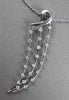 ESTATE LARGE .25CT DIAMOND 18KT WHITE GOLD 3D 3 ROW 23-STONE ELONGATED PENDANT