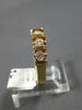 ESTATE .75CT DIAMOND 14KT YELLOW GOLD 3D CHANNEL 5 STONE ANNIVERSARY RING #1694