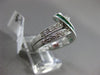 ESTATE WIDE .91CT DIAMOND & AAA EMERALD 18KT WHITE GOLD 3D LOVE KNOT FUN RING