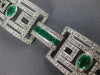 ESTATE EXTRA LARGE 14.61CT DIAMOND & AAA EMERALD 18KT WHITE GOLD TENNIS BRACELET
