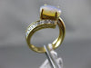 ESTATE WIDE .15CT DIAMOND AAA OPAL 14KT YELLOW GOLD CRISS CROSS ENGAGEMENT RING
