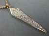 ESTATE .44CT DIAMOND 18K ROSE GOLD 3D TRIANGULAR PAVE ENLONGATED BAR FUN PENDANT