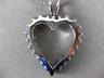 ESTATE LARGE 2.26CT DIAMOND & AAA RUBY 14KT WHITE GOLD OPEN HEART PENDANT #12165