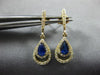 ESTATE .70CT DIAMOND & AAA SAPPHIRE 14KT YELLOW GOLD TEAR DROP HANGING EARRINGS