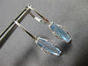 ESTATE 1.41CT DIAMOND & AAA BLUE TOPAZ 14K WHITE GOLD TRAPEZOID HANGING EARRINGS