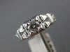 ANTIQUE .35CT DIAMOND 18K WHITE GOLD CLASSIC OPEN FILIGREE ENGAGEMENT RING #9104