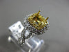 LARGE 1.22CT WHITE & FANCY YELLOW DIAMOND 18KT GOLD SEMI MOUNT ENGAGEMENT RING