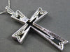 ESTATE LARGE .66CT DIAMOND 18KT WHITE GOLD ENAMEL FLOATING CROSS PENDANT #24564