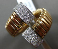 ESTATE LARGE .50CT DIAMOND 18KT 2 TONE GOLD 3D FLEXIBLE CRISS CROSS FUN RING VVS
