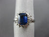 ESTATE WIDE 2.21CT DIAMOND & AAA SAPPHIRE PLATINUM FLOWER ENGAGEMENT RING #26327