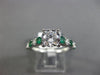ESTATE 1.71CT DIAMOND & AAA EMERALD 14K WHITE GOLD SEMI ETERNITY ENGAGEMENT RING