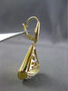 ESTATE LARGE .20CT DIAMOND 14KT TWO TONE GOLD 3D FLEUR DE LIS FILIGREE EARRINGS