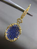 ESTATE LARGE 2.26CT DIAMOND & SAPPHIRE 18K YELLOW GOLD 3D OVAL FILIGREE EARRINGS