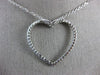 ESTATE LARGE .45CT DIAMOND 14KT WHITE GOLD 3D OPEN HEART FLOATING LOVE PENDANT