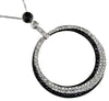 .80CT WHITE & BLACK DIAMOND 14K WHITE GOLD MULTI ROW CIRCLE OF LIFE PAVE PENDANT