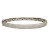 ESTATE 2.26CT DIAMOND 18K WHITE GOLD 3D ROUND PAVE SEMI ETERNITY BANGLE BRACELET