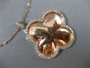 ESTATE LARGE .90CT DIAMOND 18KT ROSE GOLD 3D 4 CLOVER HALO LOVE FLOATING PENDANT