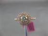 ESTATE .71CT WHITE & FANCY YELLOW DIAMOND 18KT YELLOW GOLD HALO ENGAGEMENT RING