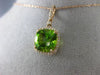 ESTATE LARGE 4.36CT DIAMOND & AAA PERIDOT 14KT ROSE GOLD 3D SQUARE HALO PENDANT