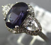 ESTATE 2.21CT DIAMOND & AAA ALEXANDRITE 18KT WHITE GOLD 3D OVAL ENGAGEMENT RING