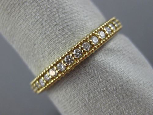 ESTATE .25CT DIAMOND 14KT YELLOW GOLD 3D MILGRAIN SEMI ETERNITY ANNIVERSARY RING