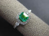 ESTATE 1.17CT DIAMOND & AAA EMERALD 18KT TWO TONE GOLD 3D SQUARE ENGAGEMENT RING