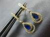 ESTATE .70CT DIAMOND & AAA SAPPHIRE 14KT YELLOW GOLD TEAR DROP HANGING EARRINGS