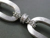 ESTATE WIDE .80CT DIAMOND 14KT WHITE GOLD 3D SHINY & MATTE LINK CHAIN BRACELET