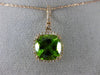 ESTATE LARGE 4.36CT DIAMOND & AAA PERIDOT 14KT ROSE GOLD 3D SQUARE HALO PENDANT
