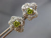 ESTATE 1.30CT WHITE & FANCY YELLOW DIAMOND 14KT WHITE GOLD FLOWER STUD EARRINGS