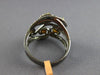 ESTATE LARGE 1.63CT WHITE & FANCY YELLOW DIAMOND 14KT BLACK GOLD FLOWER FUN RING
