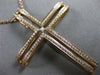 ESTATE LARGE .37CT DIAMOND 18KT ROSE GOLD PAVE SOLITAIRE FLOATING CROSS PENDANT