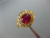 ESTATE WIDE 1.40CT DIAMOND & AAA CABOCHON RUBY 18KT YELLOW GOLD OVAL FUN RING