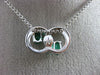 ESTATE 1.03CT DIAMOND & AAA EMERALD 14KT WHITE GOLD OVAL CIRCLE OF LIFE PENDANT