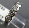 ESTATE .70CT DIAMOND 14K WHITE GOLD 3D SEMI BEZEL 5 STONE ANNIVERSARY RING #5684