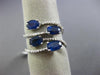 ESTATE LARGE 2.41CT DIAMOND & AAA OVAL SAPPHIRE 14KT WHITE GOLD MULTI ROW RING