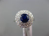 ESTATE 2.17CT DIAMOND & SAPPHIRE 18KT WHITE GOLD 3D DOUBLE HALO ENGAGEMENT RING