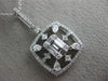 ESTATE LARGE .98CT DIAMOND 14KT WHITE GOLD 3D FLOWER SQUARE FILIGREE PENDANT
