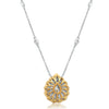 ESTATE 2.21CT WHITE & FANCY YELLOW DIAMOND 18K 2 TONE GOLD 3D TEAR DROP NECKLACE