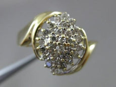 ESTATE WIDE .35CT DIAMOND 14KT WHITE & YELLOW GOLD CLUSTER RING AMAZING! #22683