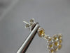 ESTATE LARGE 1.91CT WHITE & FANCY YELLOW DIAMOND 18K 2 TONE GOLD FLOWER EARRINGS