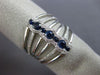 ESTATE WIDE .70CT DIAMOND & AAA SAPPHIRE 14K WHITE GOLD 3D MULTI ROW ETOILE RING
