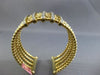 ESTATE 1.10CT DIAMOND 14K YELLOW GOLD 3D MULTI ROW ROPE FLEXIBLE BANGLE BRACELET